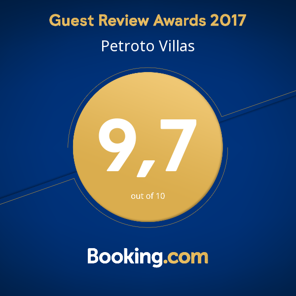 Booking.com 2017 Award Petroto Villas